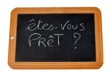 Obraz premium Ardoise avec êtes-vous prêt écrit dessus 