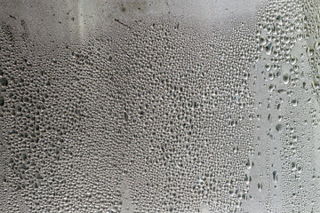 Rain / Water drop of rain on aluminium background and texture