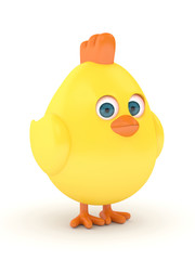 3d render of Easter funny chick over white