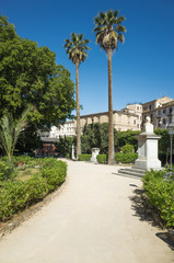 Palm trees in Giardino Garibaldi Villa, Palermo, Italy