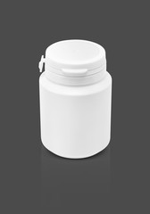 blank packaging supplement product bottle isolated on gray background