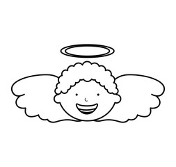 little boy angel character vector illustration design