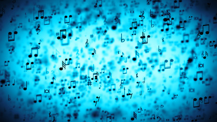 Abstract Background with Colorful Music notes.