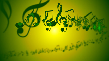 Abstract Background with Colorful Music notes.
