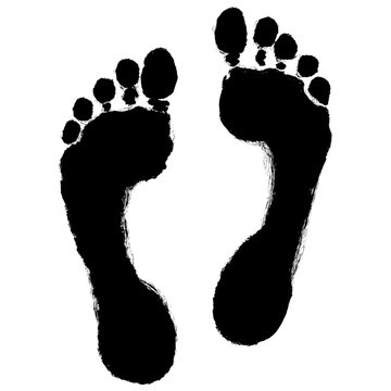 Menschlicher Fußabdruck  – schwarz-weiß, Vektor, freigestellt
