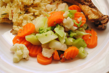 Carrots, Broccoli, and Cauliflower