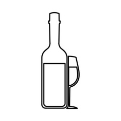 bottle and cup drink silhouette isolated icon vector illustration design