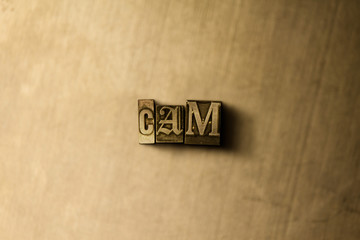 CAM - close-up of grungy vintage typeset word on metal backdrop. Royalty free stock illustration.  Can be used for online banner ads and direct mail.