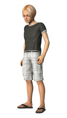 Fototapeta premium 3D Rendering Teenager Boy on White
