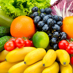 collection fresh fruits and vegetables