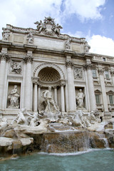 Fototapeta na wymiar The famous Trevi Fountain in Rome, Italy, Europe