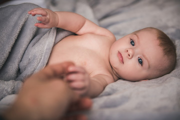 Cute baby at home