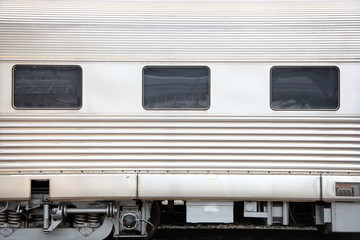 Close up shot of windows on train compartment