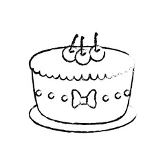 Delicious birthday cake icon vector illustration graphic design
