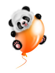 Panda bear with balloon