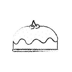 Delicious birthday cake icon vector illustration graphic design