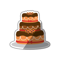 Delicious birthday cake icon vector illustration graphic design