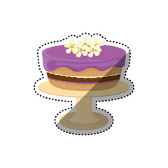 Delicious birthday cake icon vector illustration graphic design