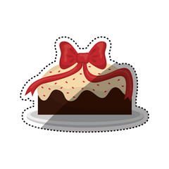 Delicious birthday cake icon vector illustration graphic design