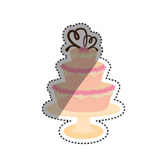 Delicious birthday cake icon vector illustration graphic design