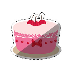 Delicious birthday cake icon vector illustration graphic design
