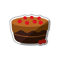 Delicious birthday cake icon vector illustration graphic design