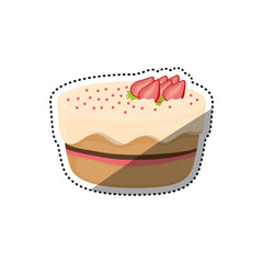 Delicious birthday cake icon vector illustration graphic design