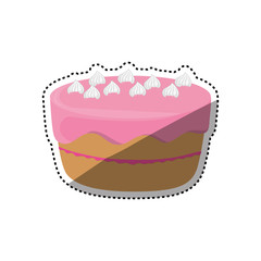 Delicious birthday cake icon vector illustration graphic design