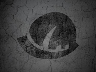 Building construction concept: Safety Helmet on grunge wall background