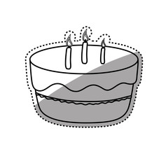 Delicious birthday cake icon vector illustration graphic design