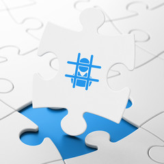Fototapeta premium Law concept: Criminal on puzzle background