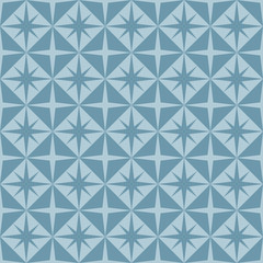 Vector seamless pattern, blue geometric background.