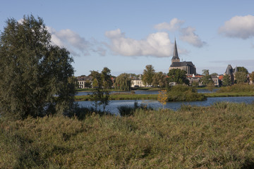 City of Kampen the Netherlands. River IJssel. City view.