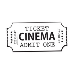 Obraz premium One retro style, vintage cinema, movie ticket, black and white sketch vector illustration isolated on white background. Hand drawn cinema, movie ticket, pass, cinema object