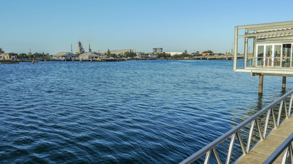 irrigation canal in the center of the city of Adelaide in South Australia, January 2017