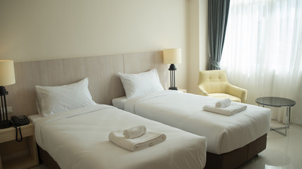 Interior of a hotel bedroom