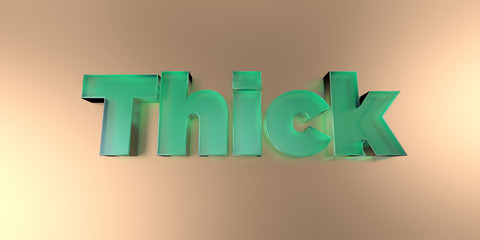 Thick - colorful glass text on vibrant background - 3D rendered royalty free stock image.
