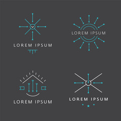 Modern vintage minimal logo. Target and crowdfunding campaign concept. Vector