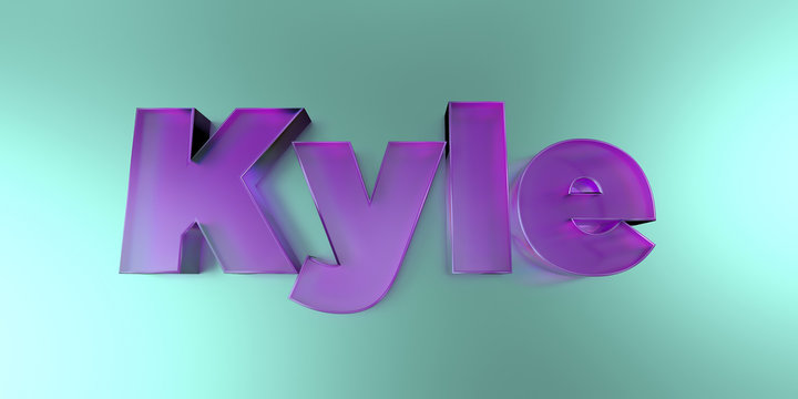 Kyle - colorful glass text on vibrant background - 3D rendered royalty free stock image.