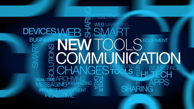 New Internal communication tools real-time messaging sharing b2b organization marketing sales target words tag cloud text 