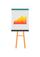 Projection Screen with a Graph Icon