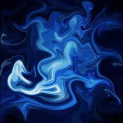 Fototapeta premium Blue Digital Acrylic Color Swirl Or Similar Marble Twist Texture Background