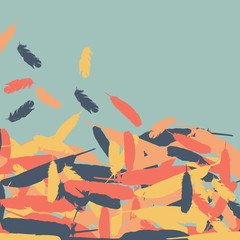 Feather vector background with modern retro colors