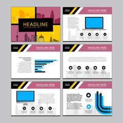 Business Template design set Presentation and brochure Annual report, flyer page with infographic element.