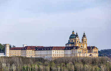 Fototapeta na wymiar Convent Melk at river Danube in Lower Austria