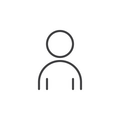 Person line icon, outline vector sign, linear style pictogram isolated on white. User account, member symbol, logo illustration