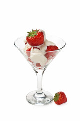 Ice cream with strawberries