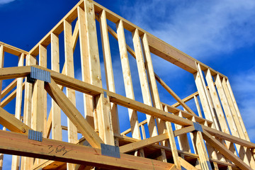framing members of new home under construction.