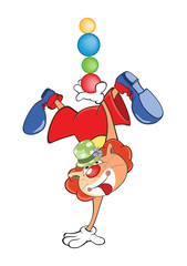  Illustration of a Cute Cat Clown. Cartoon Character