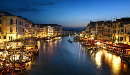 Fototapeta na wymiar Grand Canal at night, Venice